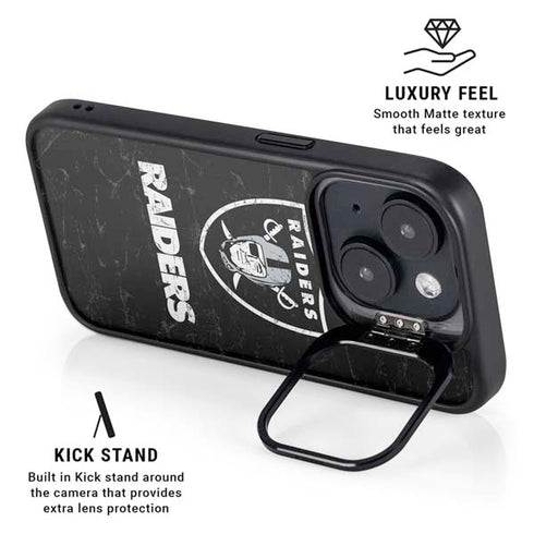 NFL Las Vegas Raiders Distressed iPhone 15 Kickstand Case